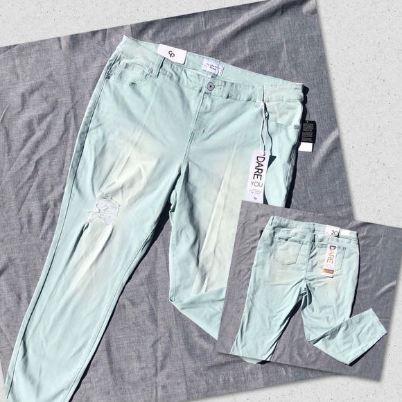 Only Size 20 Left Celebrity Pink Mint Skinny Jeans - Picture 2 of 6